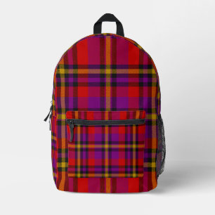Sac à dos carré rouge violet jaune