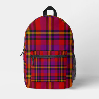Sac à dos carré rouge violet jaune