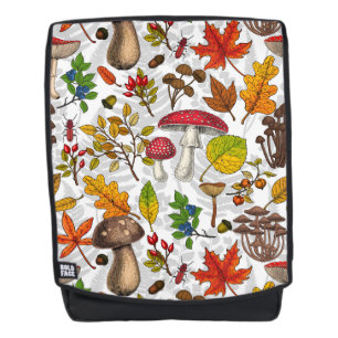 Sac À Dos Champignons d'automne, feuilles, noix et baies sur