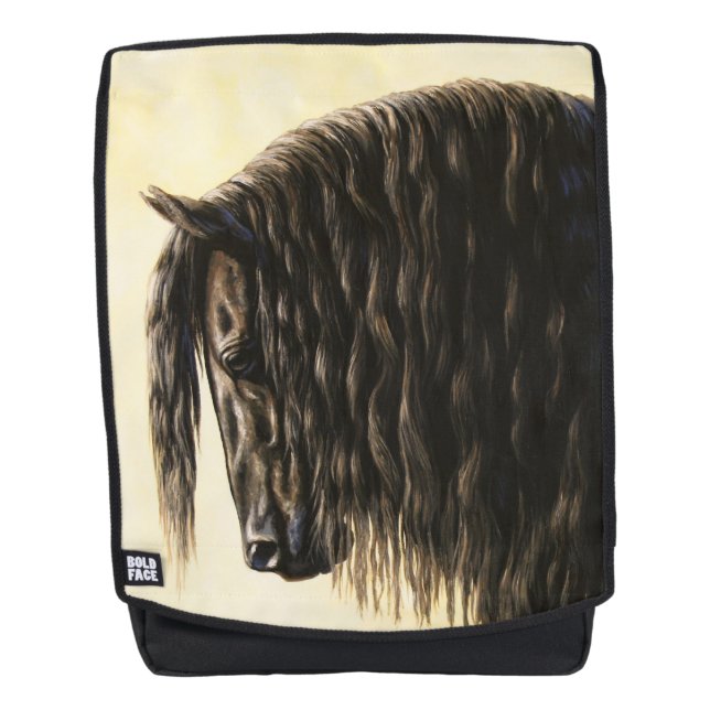 Sac À Dos Cheval noir Friésien (Devant)