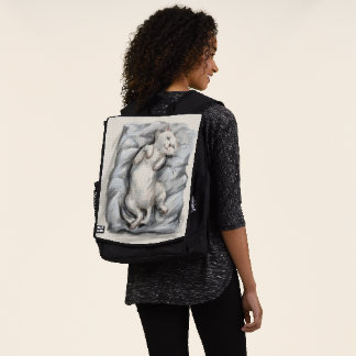 Sac à dos Cloudy Cat – Illustration de chat blanc 