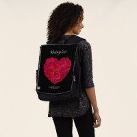 Cœur floral romantique Rose rouge Texte personnali