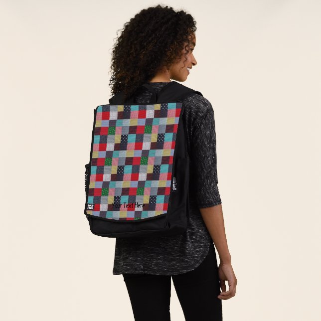 Sac À Dos colorful vintage patchwork fabric squarc (Porté)