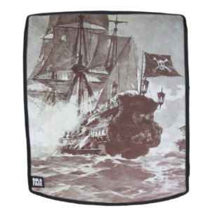 Sac À Dos COMBAT DE NAVIRE PIRATE Noir Blanc