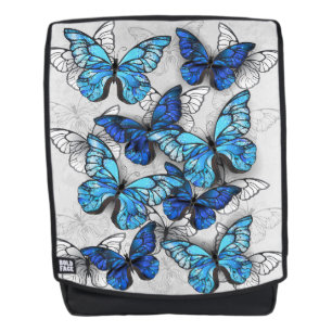 Sac À Dos Composition des White and Blue Butterflies
