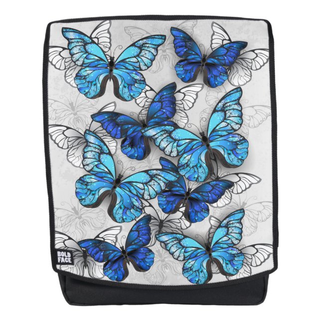 Sac À Dos Composition des White and Blue Butterflies (Devant)