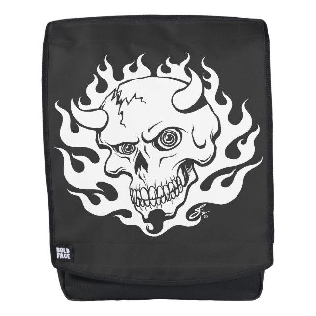 Sac À Dos Crâne démon en flammes (Devant)