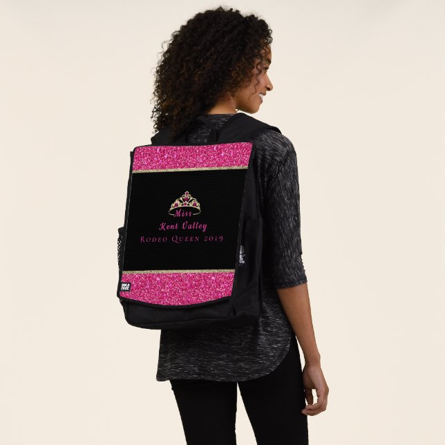Sac à dos de nom personnalisé Miss Rodeo Crown (Porté)