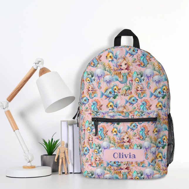 Sac à dos de sirène rose personnalisé (Créateur téléchargé)