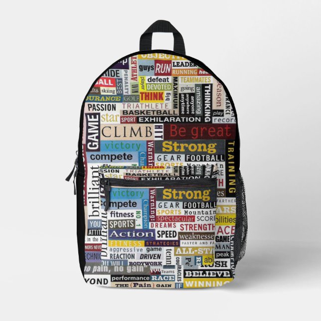 Sac à dos des citations sportives motivationnelles (Recto)