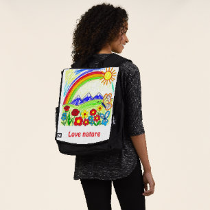 Sac À Dos Dessin naturel coloré pour les amoureux de la natu