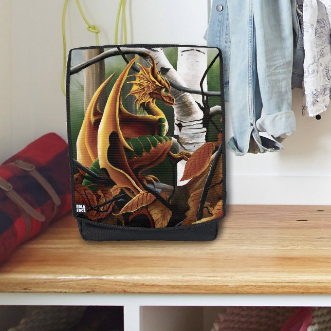 Sac À Dos Dragon d'automne Imaginaire vert orange (Créateur téléchargé)