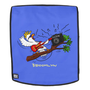Sac À Dos Drôle cockatoo jouant de la guitare rock dessin an