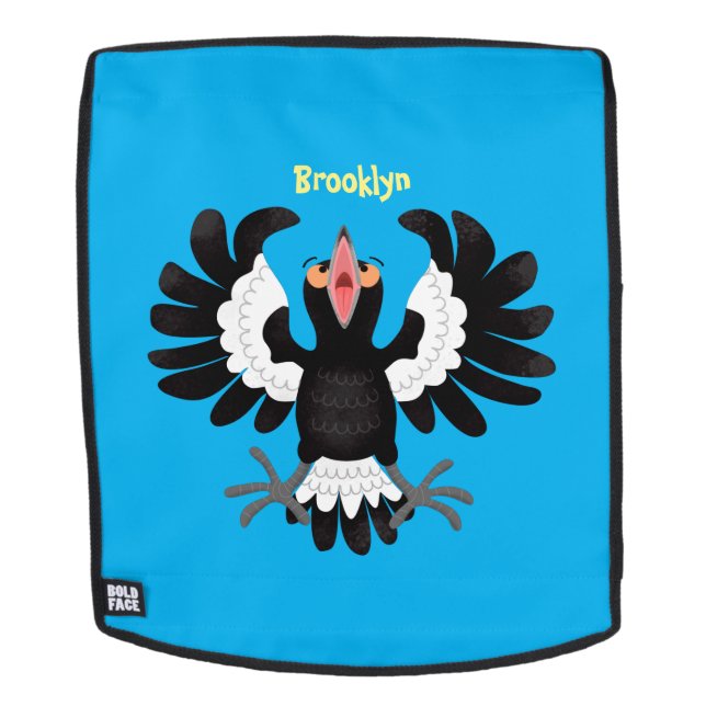 Sac À Dos Drôle dessin animé de Magpie australienne (Devant amovible)