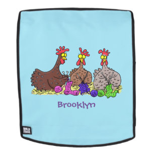 Sac À Dos Drôle dessin animé de poulets de tricot