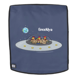 Sac À Dos Drôle poule dans l'espace dessin animé
