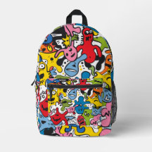 Sac à dos drôle pour enfants avec imprimé doodle p