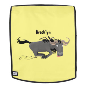 Sac À Dos Drôle wildebeest tourner dessin animé illustration