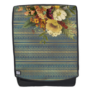 Sac À Dos Élégance Fleurie Sombre