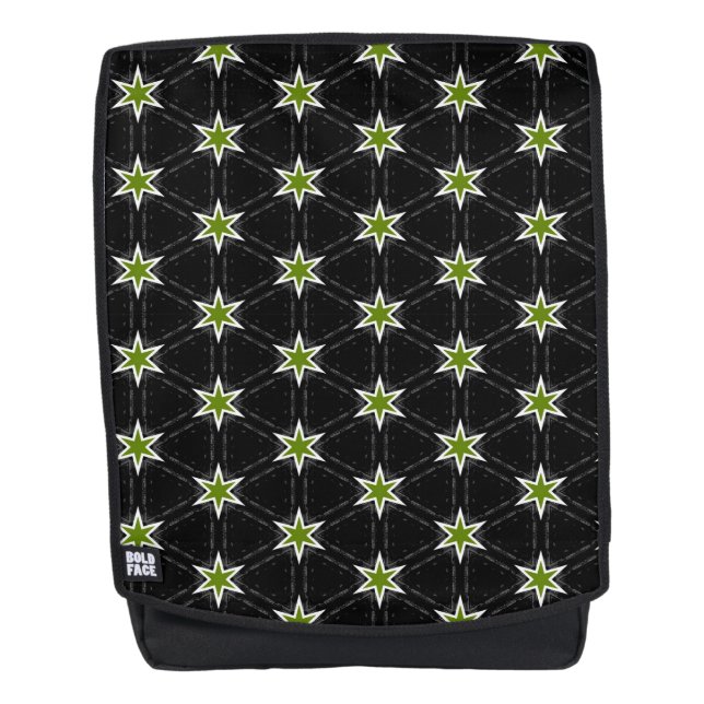 Sac À Dos Étoile Motif étoiles vertes sur Arrière - plan noi (Devant)