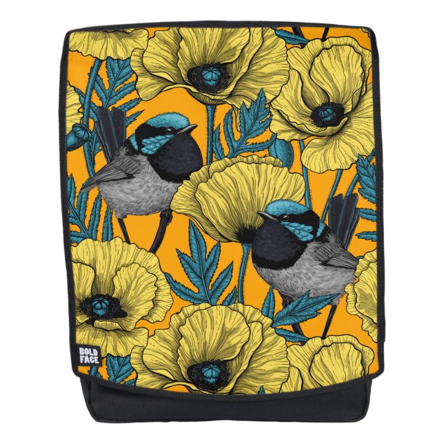 Sac À Dos Fée et pavots en jaune (Devant)