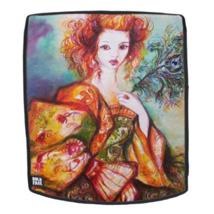 SAC À DOS FEMME ROMANTIQUE AVEC PÂTE DE PEACOCK ÉCLANTE