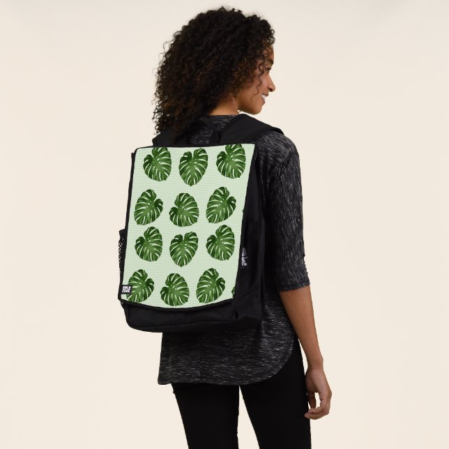 Sac À Dos Feuilles de palmiers, Feuilles verts, Motif tropic (Porté)