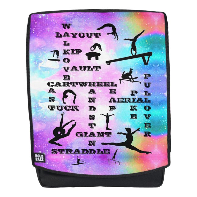Sac À Dos Filles Gymnastique Compétences Gymnaste Mots-crois (Devant)