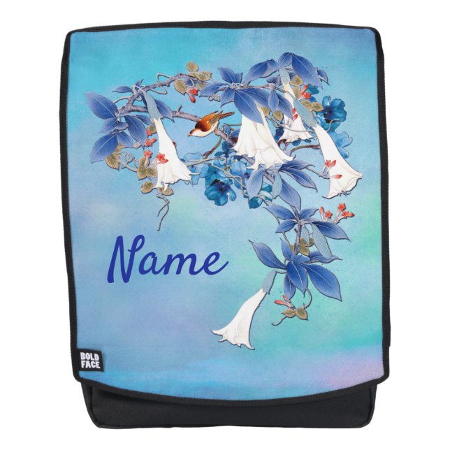 Sac À Dos Fleur de lune d'aquarelle blanche (Devant)