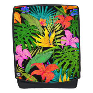 Sac À Dos Fleur tropicale et feuille de palmier coloré hawaï