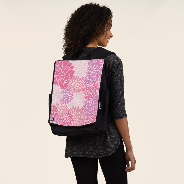 Sac À Dos Fleurs Dahlia, Motif De Fleurs, Dahlia Rose (Porté)