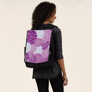 Sac À Dos Fleurs Dahlia, Motif De Fleurs, Dahlia Violet