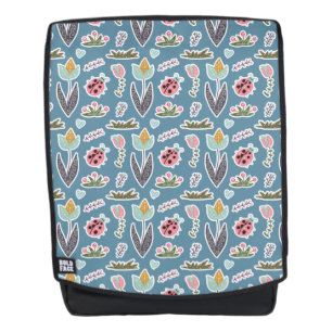 Sac À Dos Fleurs de printemps et Motif de coccinelle