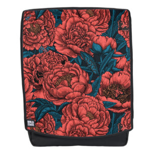 Sac À Dos Fleurs et moisissures de pivoines rouges