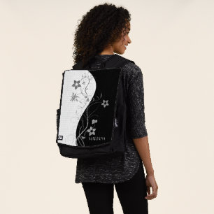 Sac À Dos Fleurs Noires Et Grises