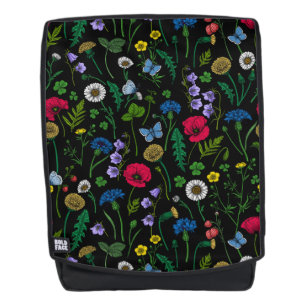 Sac À Dos Fleurs sauvages en noir