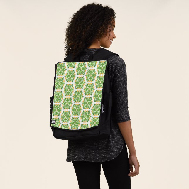 Sac À Dos Fleurs Vertes, Motif De Fleurs, Motif Floral (Porté)