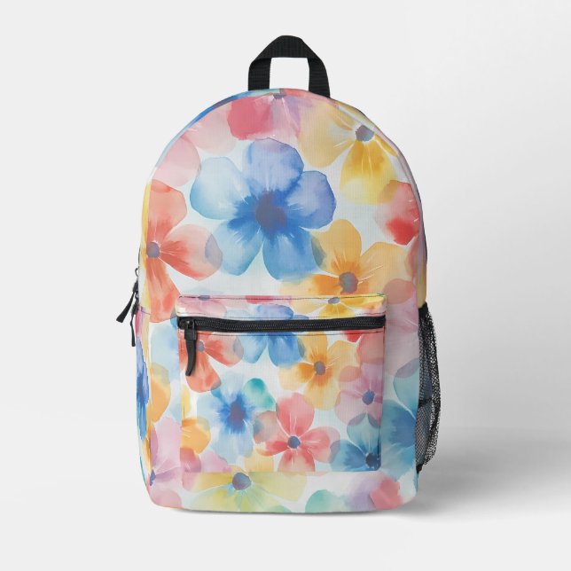 Sac à dos floral - Sac à couches élégant pour mama (Recto)