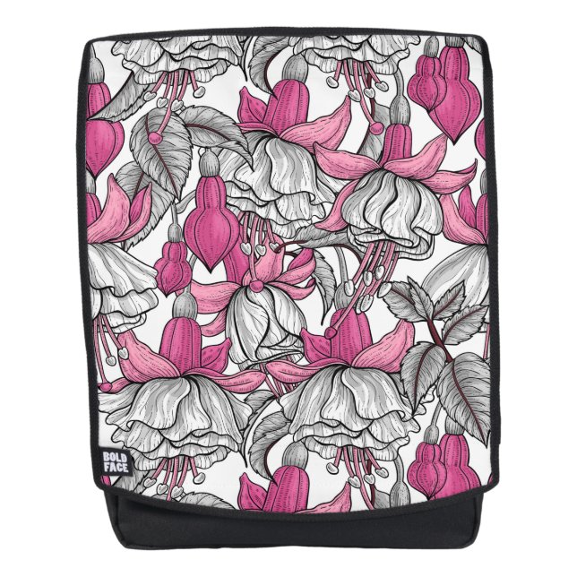 Sac À Dos Fuchsia en blanc et rose (Devant)