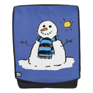 Sac À Dos Fun Snowman sur une journée ensoleillée d'hiver