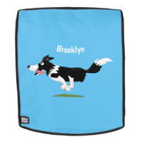 Funny Border Collie chien en course dessin animé