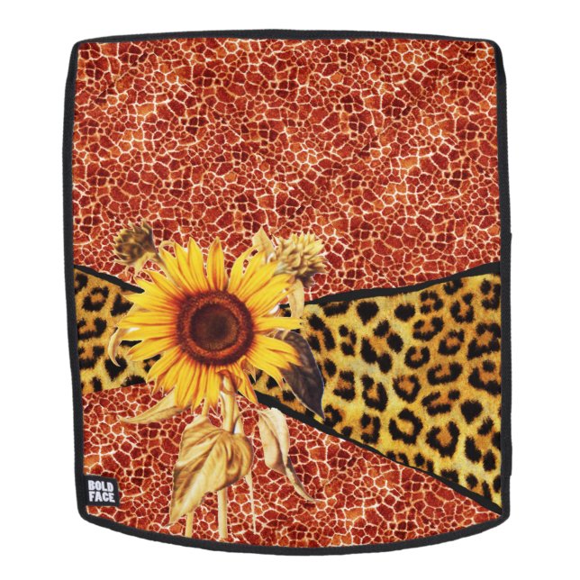 SAC À DOS GIRAFFE IMPRIMÉ, RIBBON DE FOUR LÉOPARD ET SOUFFRE (Devant amovible)