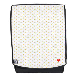 Sac À Dos Girly Hearts Gold Faux Foil White Motif