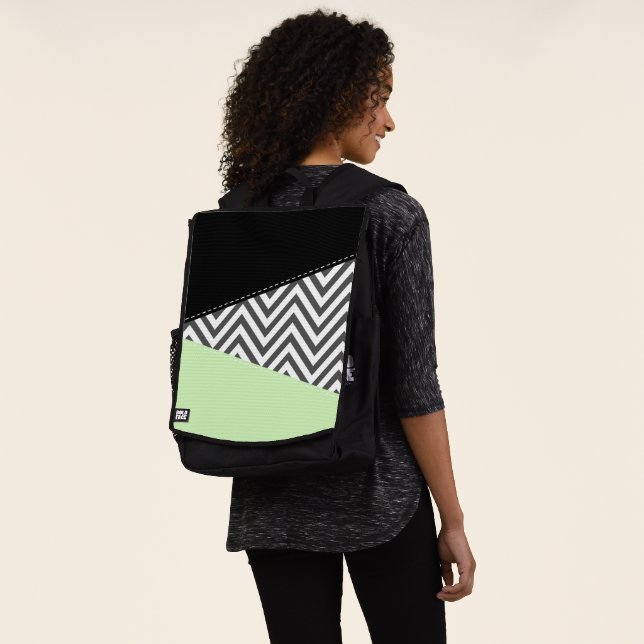 Sac À Dos Gray Zigzag, Gray Chevron, Zigzag Pattern, Mint (Porté)