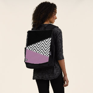 Sac À Dos Gris Zigzag, Gris Chevron, Motif Zigzag, Violet