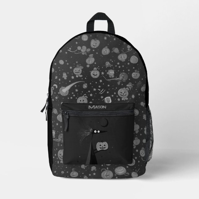 Sac à dos Halloween personnalisé avec Citrouille É (Recto)