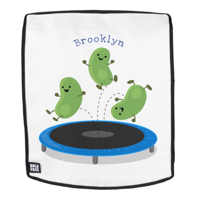 Sac À Dos Haricots verts mignons sur dessin animé trampoline (Devant amovible)