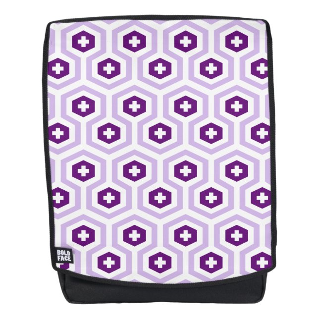 Sac À Dos Hexagone pourpre de lavande géométrique et motif (Devant)