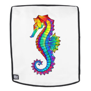 Sac À Dos Hippocampe polygonal arc-en-ciel