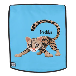 Sac À Dos Illustration de chat ocelot mignon en style cartoo